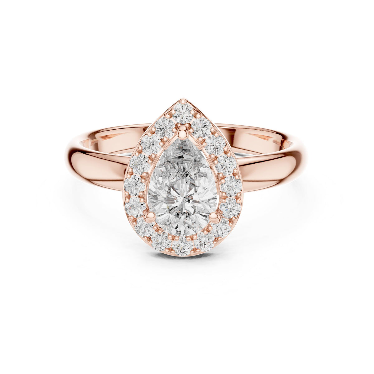 Pear Halo Lab Grown Diamond Engagement Ring