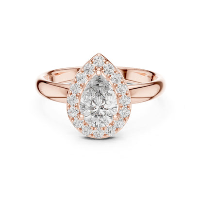 Pear Halo Lab Grown Diamond Engagement Ring