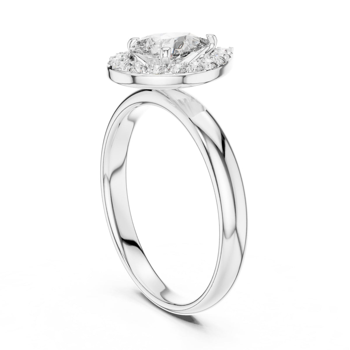Pear Halo Lab Grown Diamond Engagement Ring