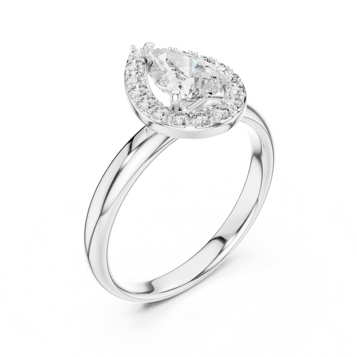 Pear Halo Lab Grown Diamond Engagement Ring