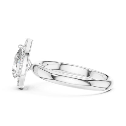 Pear Halo Lab Grown Diamond Engagement Ring