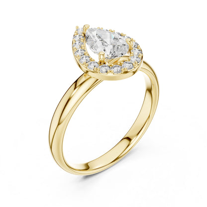 Pear Halo Lab Grown Diamond Engagement Ring