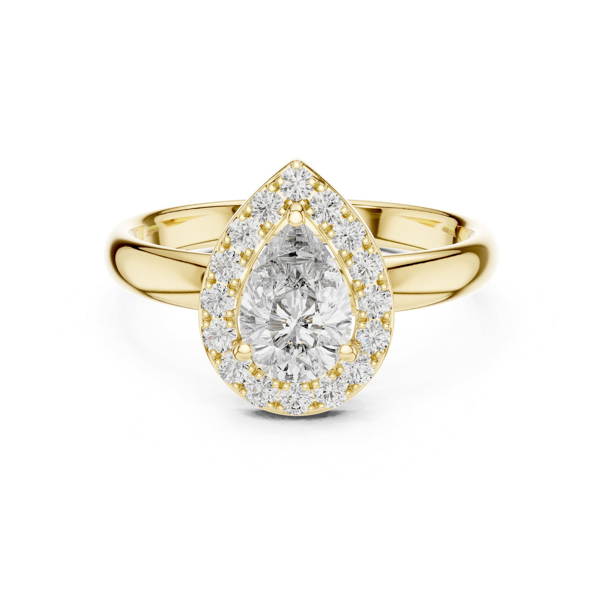 Pear Halo Lab Grown Diamond Engagement Ring