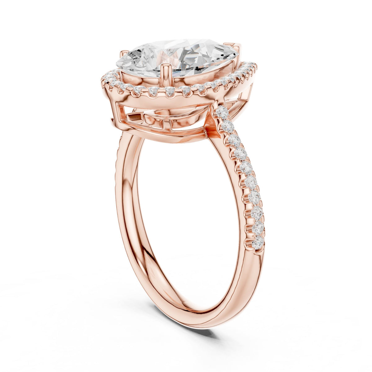 Pear Halo Lab Grown Diamond Engagement Ring