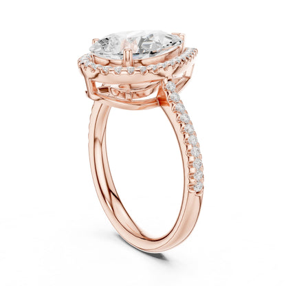 Pear Halo Lab Grown Diamond Engagement Ring