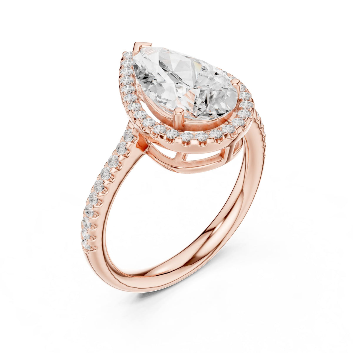 Pear Halo Lab Grown Diamond Engagement Ring