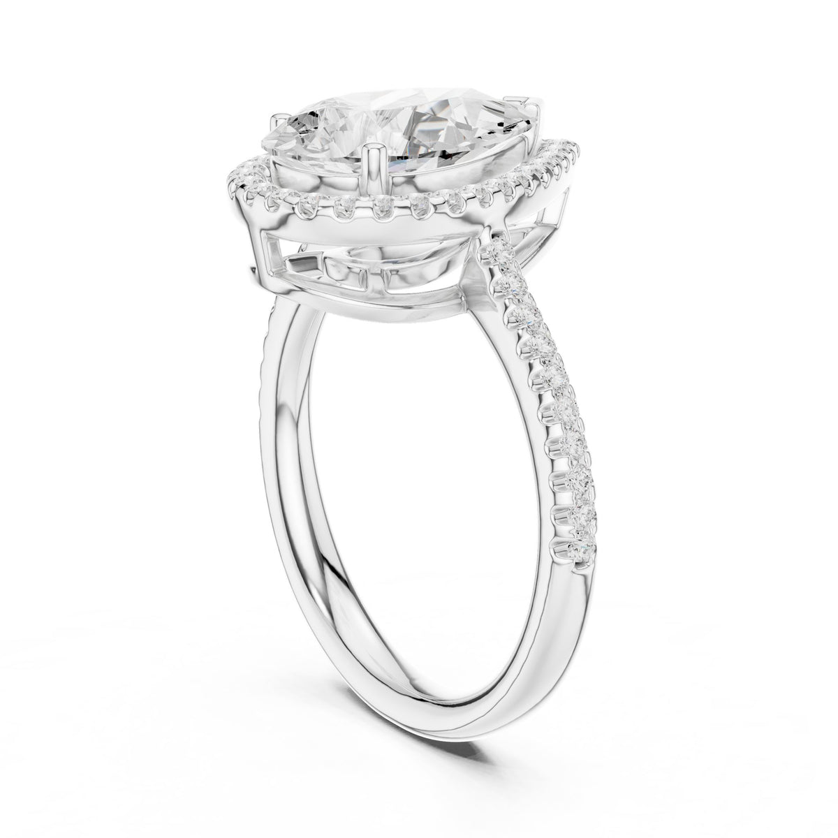 Pear Halo Lab Grown Diamond Engagement Ring