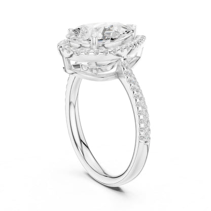 Pear Halo Lab Grown Diamond Engagement Ring