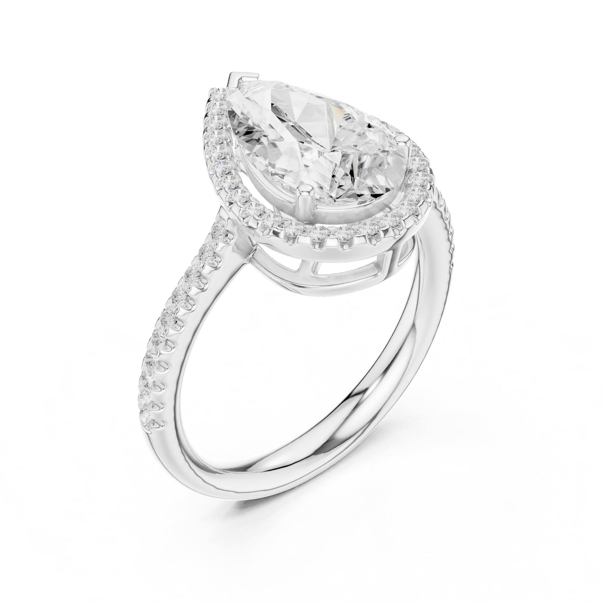 Pear Halo Lab Grown Diamond Engagement Ring