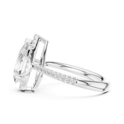 Pear Halo Lab Grown Diamond Engagement Ring