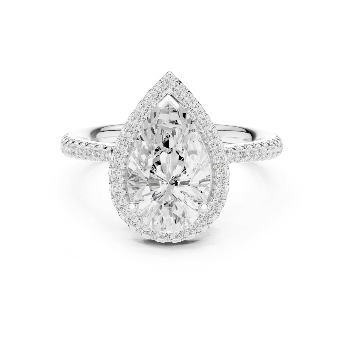 Pear Halo Lab Grown Diamond Engagement Ring