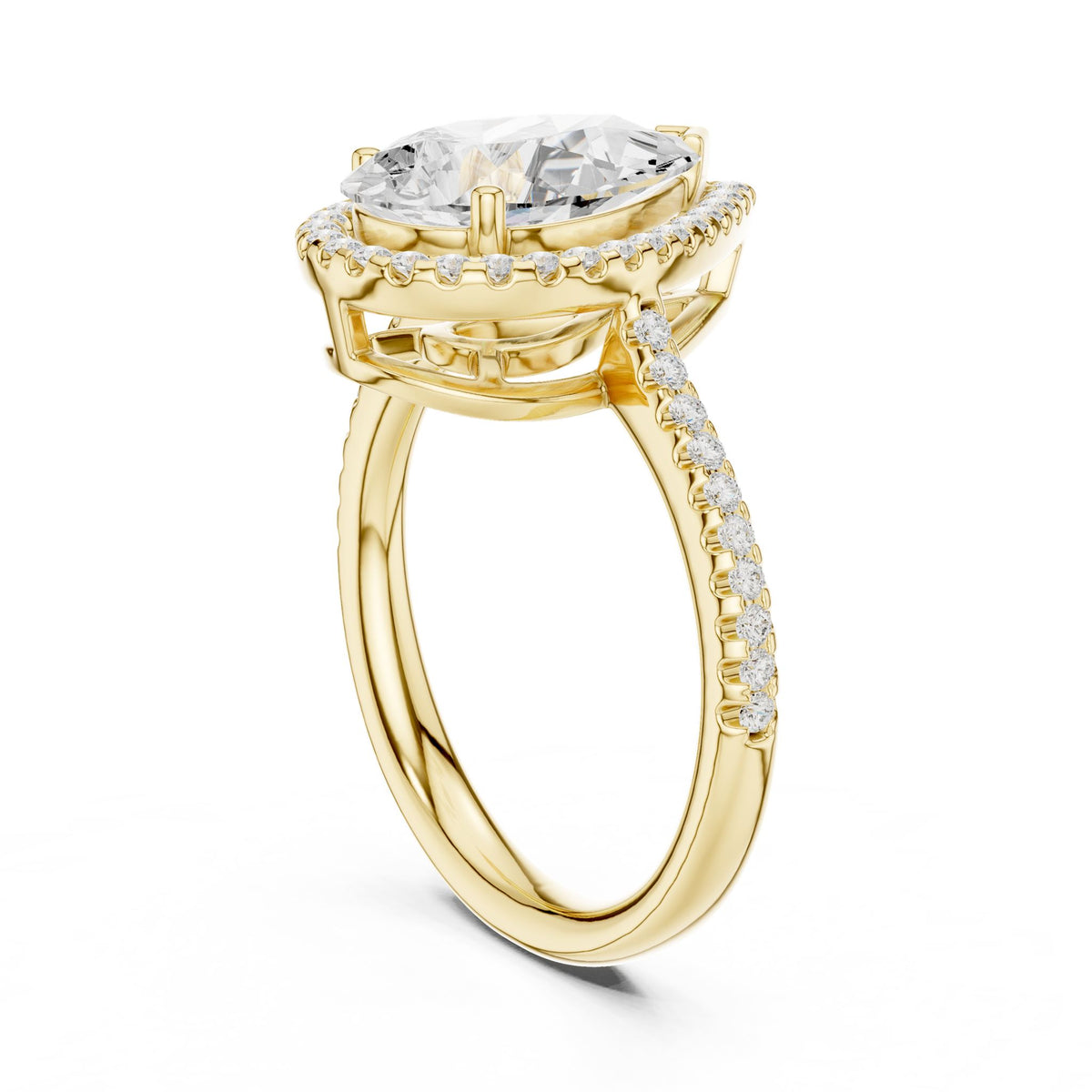 Pear Halo Lab Grown Diamond Engagement Ring