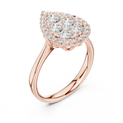 Pear Halo Lab Grown Diamond Engagement Ring