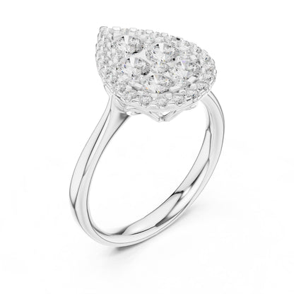 Pear Halo Lab Grown Diamond Engagement Ring