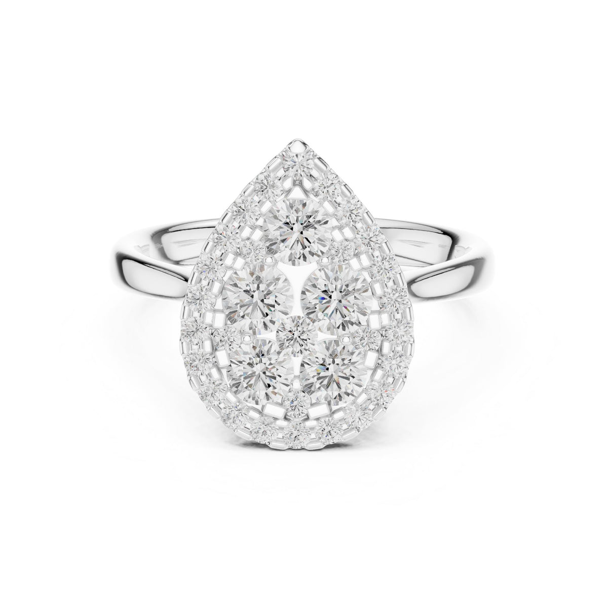 Pear Halo Lab Grown Diamond Engagement Ring