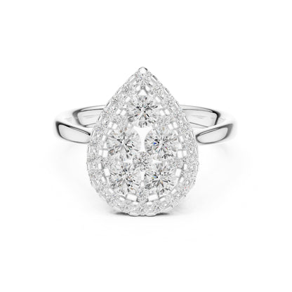 Pear Halo Lab Grown Diamond Engagement Ring