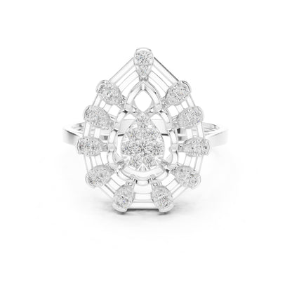 Pear Halo Lab Grown Diamond Engagement Ring