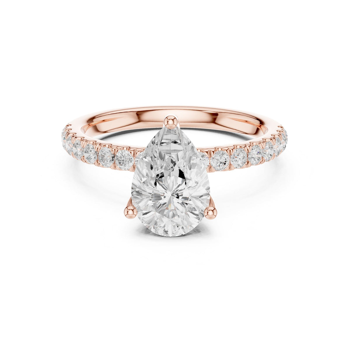 Pear Hidden Halo Lab Grown Diamond Engagement Ring