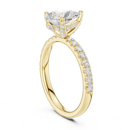 Pear Hidden Halo Lab Grown Diamond Engagement Ring