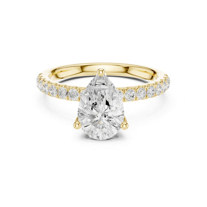 Pear Hidden Halo Lab Grown Diamond Engagement Ring