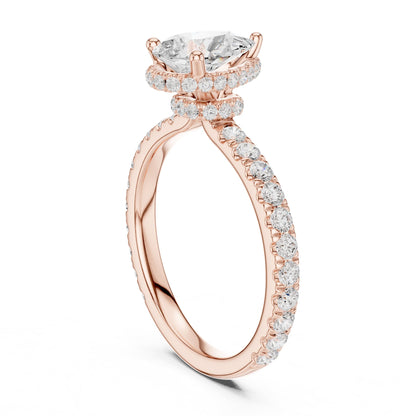 Pear Hidden Halo Lab Grown Diamond Engagement Ring