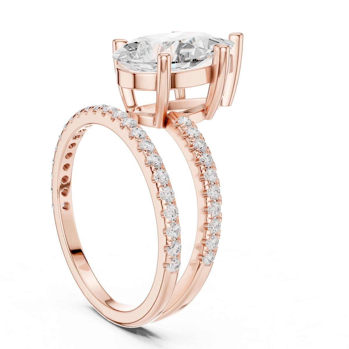 Pear Hidden Halo Lab Grown Diamond Engagement Ring