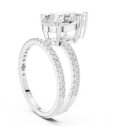 Pear Hidden Halo Lab Grown Diamond Engagement Ring