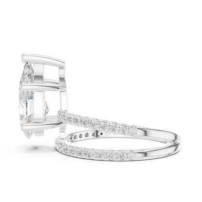 Pear Hidden Halo Lab Grown Diamond Engagement Ring