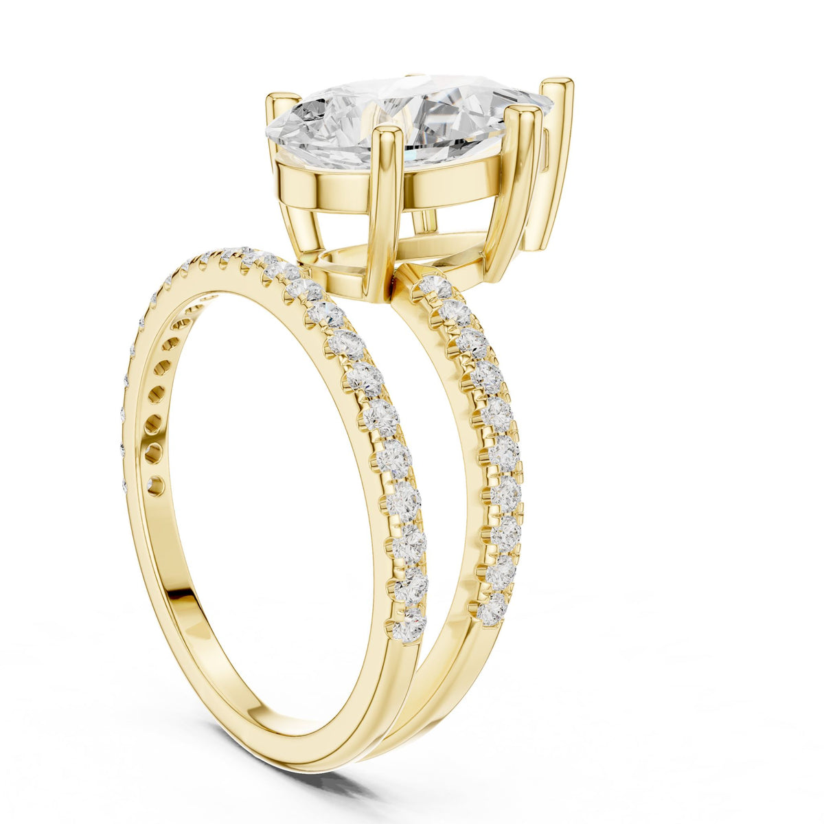 Pear Hidden Halo Lab Grown Diamond Engagement Ring