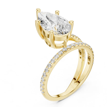 Pear Hidden Halo Lab Grown Diamond Engagement Ring
