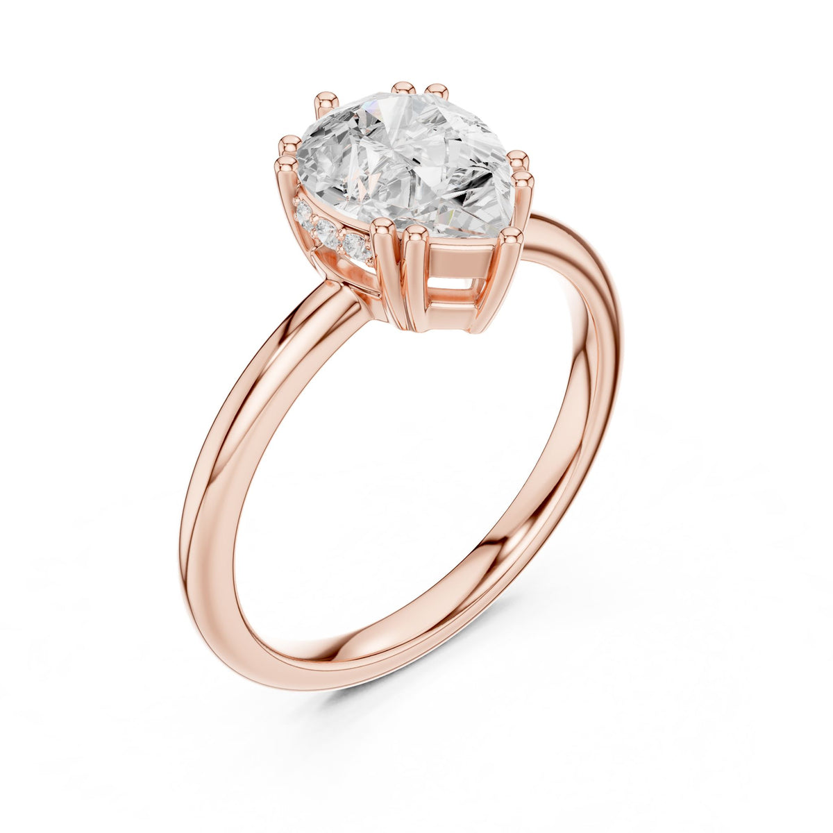 Pear Hidden Halo Lab Grown Diamond Engagement Ring