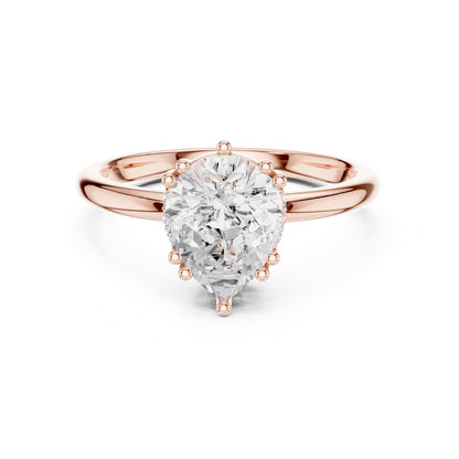 Pear Hidden Halo Lab Grown Diamond Engagement Ring