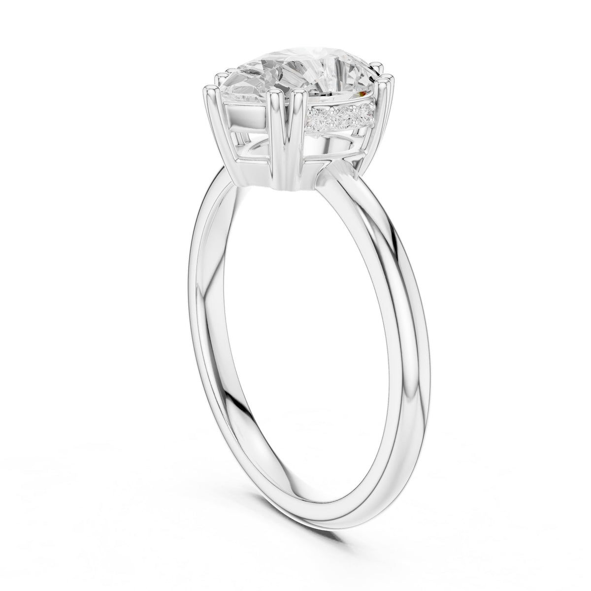 Pear Hidden Halo Lab Grown Diamond Engagement Ring