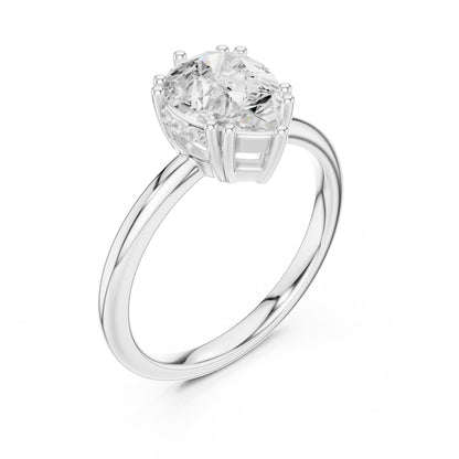 Pear Hidden Halo Lab Grown Diamond Engagement Ring