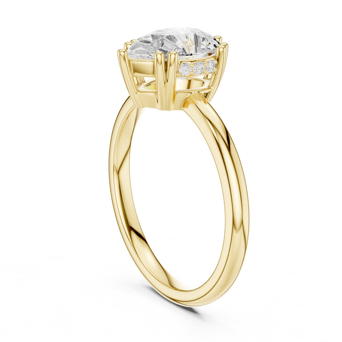 Pear Hidden Halo Lab Grown Diamond Engagement Ring