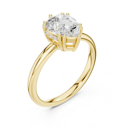 Pear Hidden Halo Lab Grown Diamond Engagement Ring