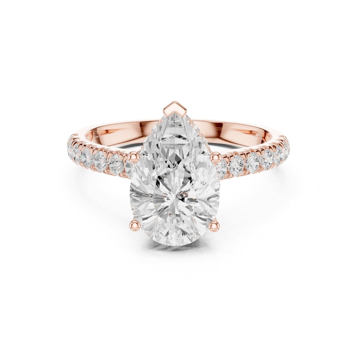 Pear Hidden Halo Lab Grown Diamond Engagement Ring