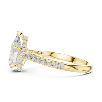Pear Hidden Halo Lab Grown Diamond Engagement Ring