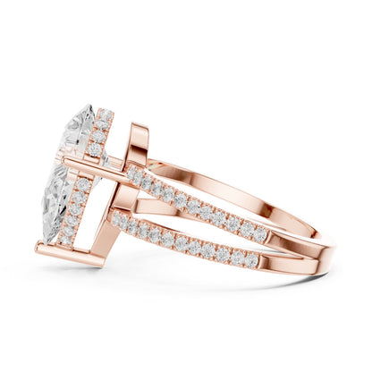 Pear Hidden Halo Lab Grown Diamond Engagement Ring