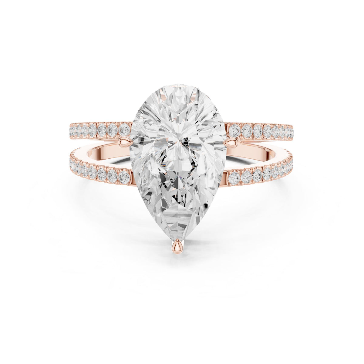 Pear Hidden Halo Lab Grown Diamond Engagement Ring