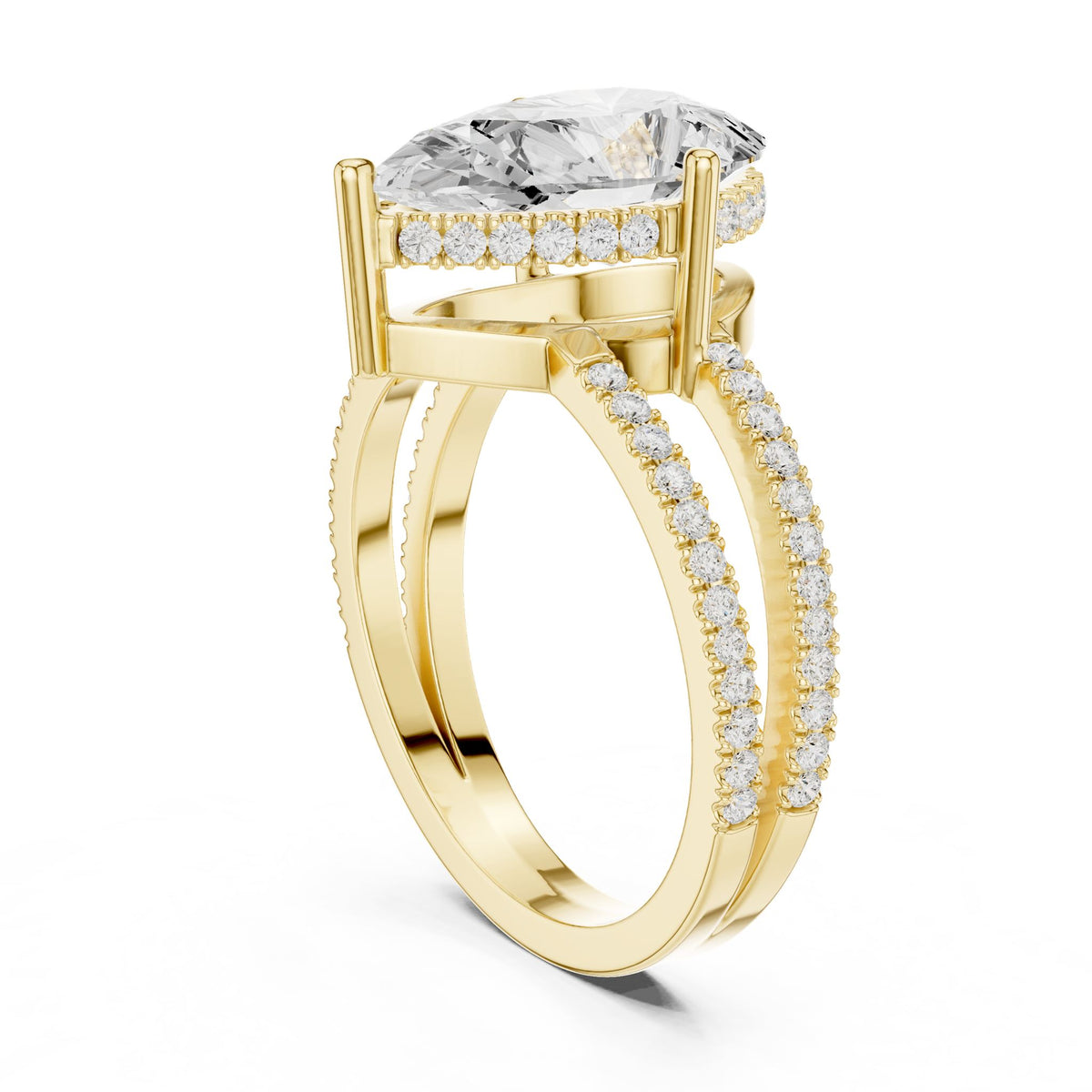 Pear Hidden Halo Lab Grown Diamond Engagement Ring