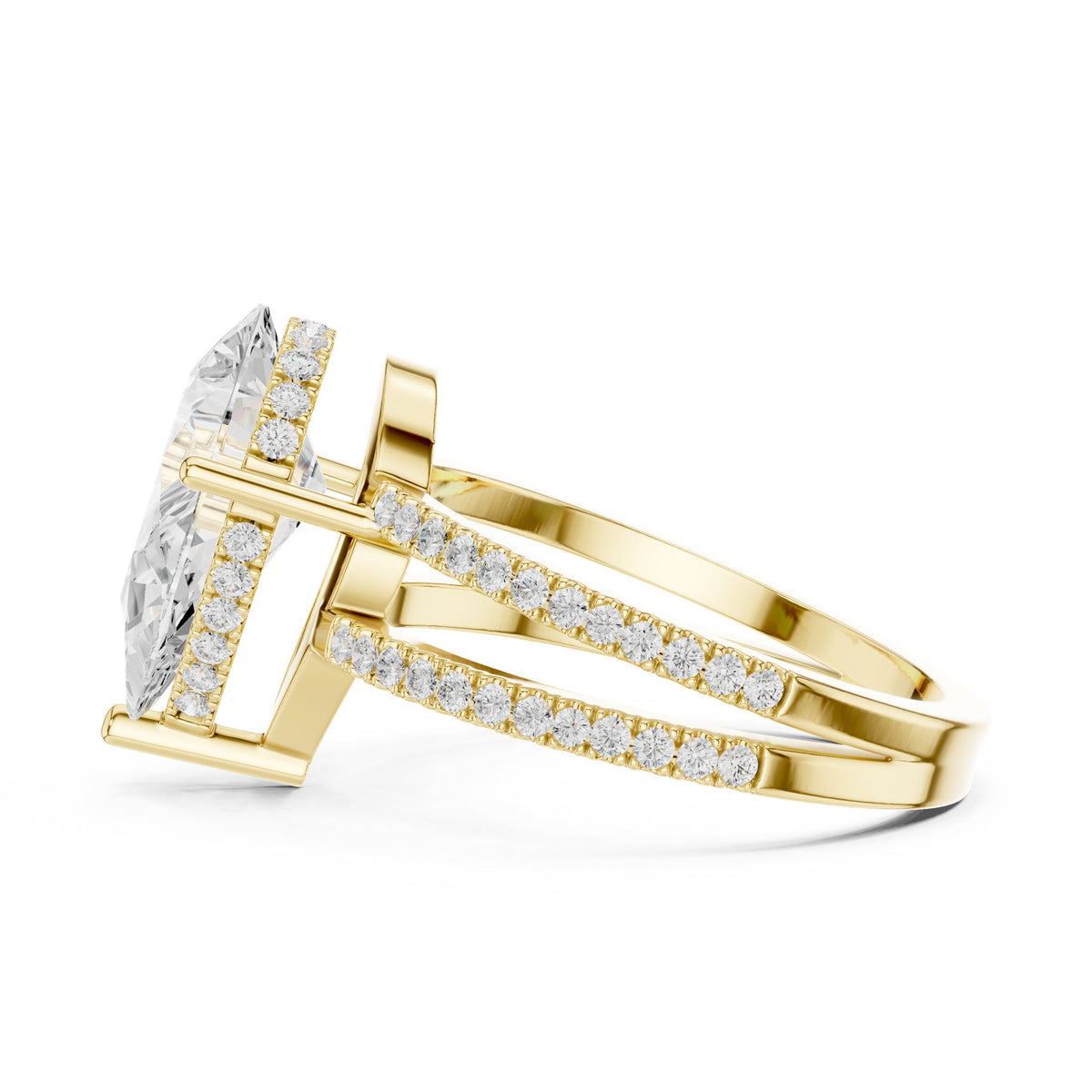 Pear Hidden Halo Lab Grown Diamond Engagement Ring