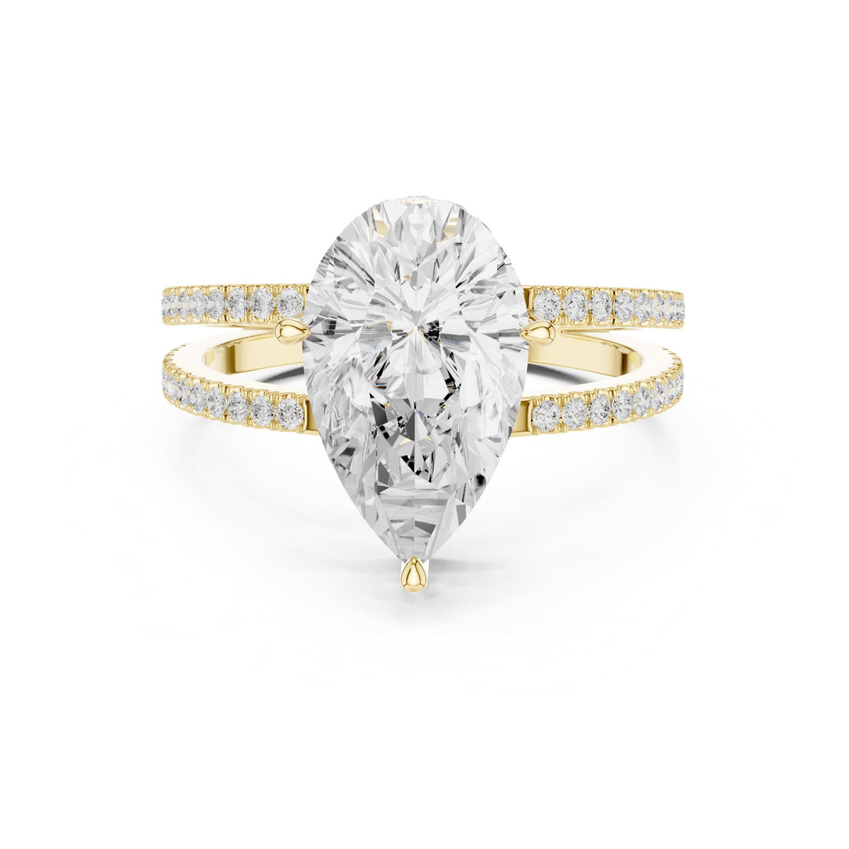 Pear Hidden Halo Lab Grown Diamond Engagement Ring