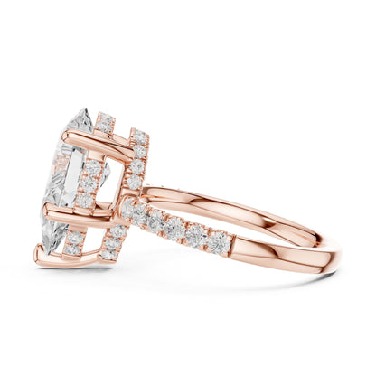 Pear Hidden Halo Lab Grown Diamond Engagement Ring