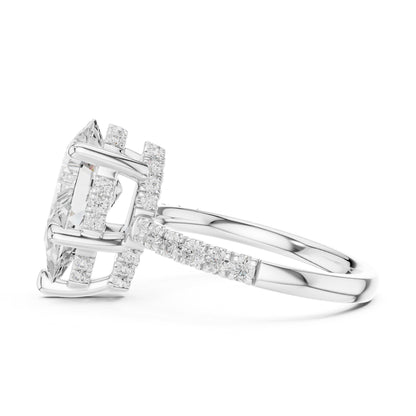 Pear Hidden Halo Lab Grown Diamond Engagement Ring