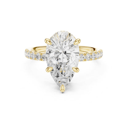 Pear Hidden Halo Lab Grown Diamond Engagement Ring