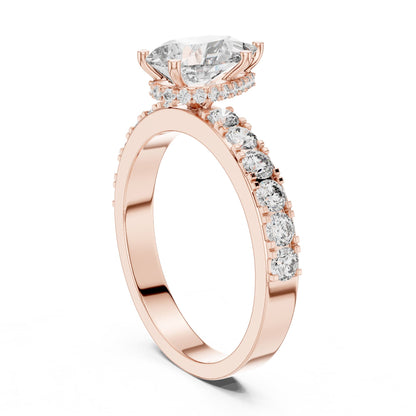 Pear Hidden Halo Lab Grown Diamond Engagement Ring
