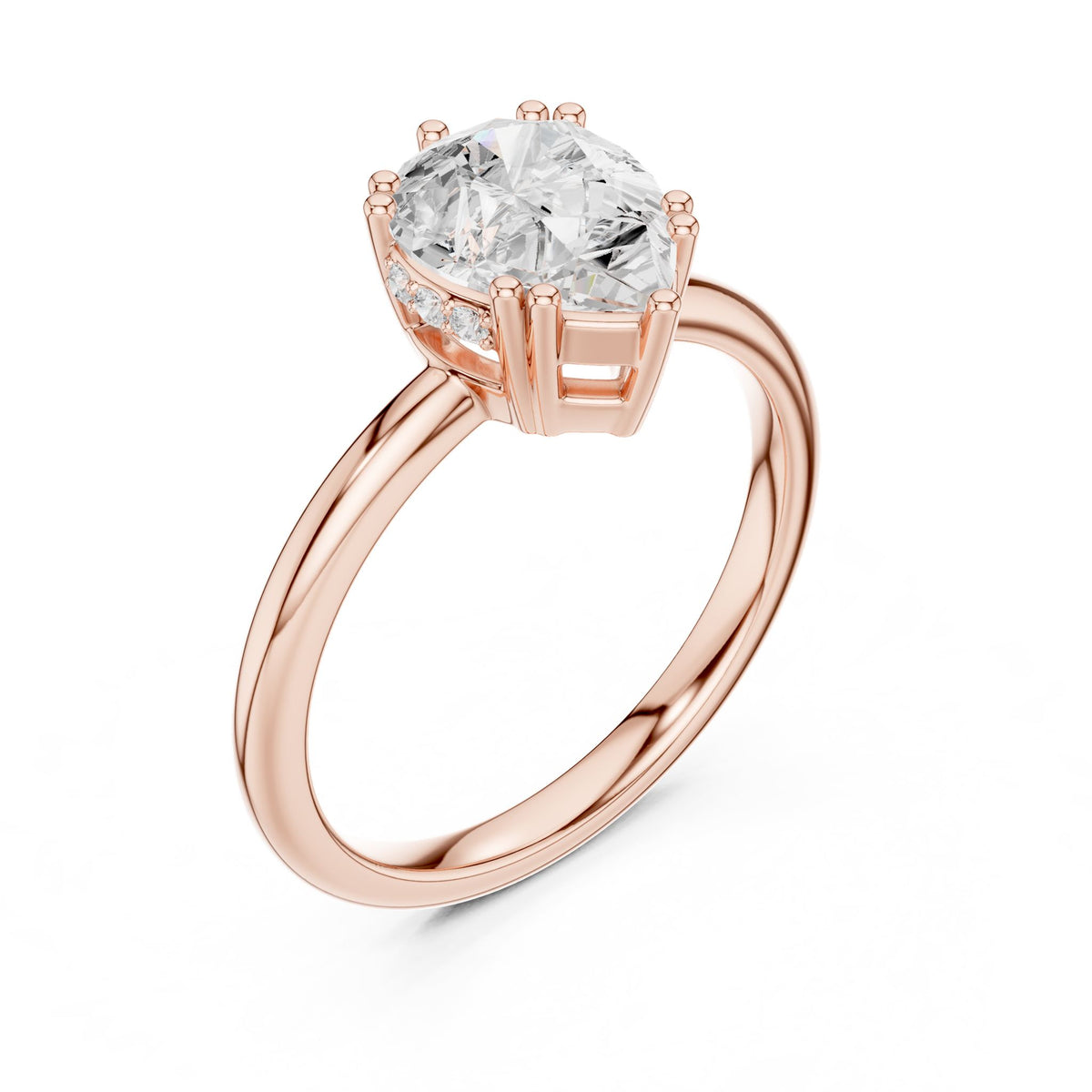 Pear Hidden Halo Lab Grown Diamond Engagement Ring
