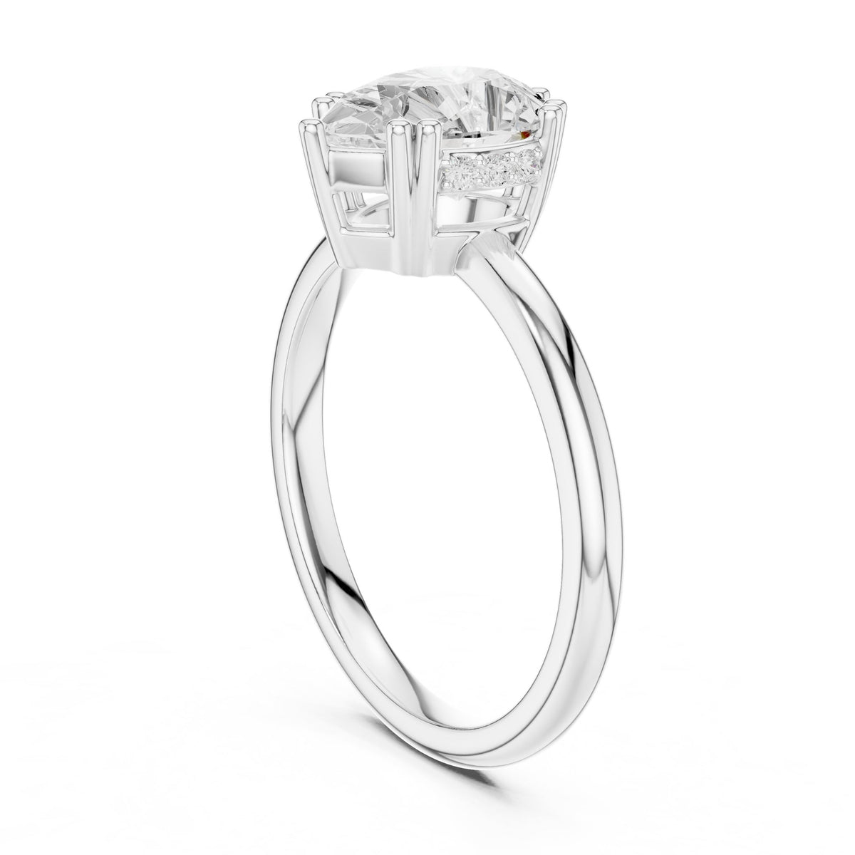 Pear Hidden Halo Lab Grown Diamond Engagement Ring