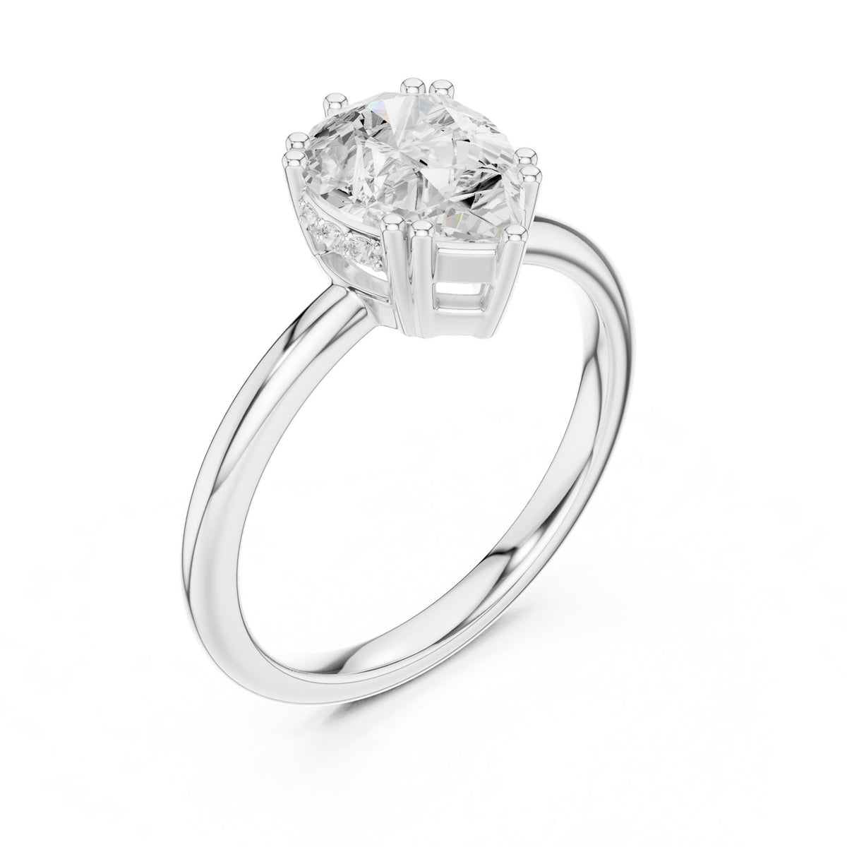 Pear Hidden Halo Lab Grown Diamond Engagement Ring